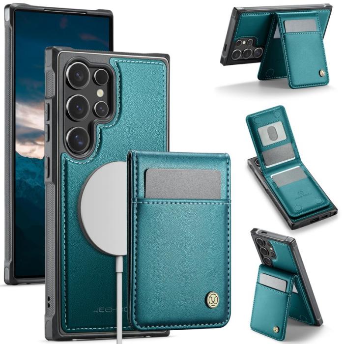 JEEHOOD - JEEHOOD Mobilskal för Samsung Galaxy S26 Ultra Magnetiskt Konstläder - Blå