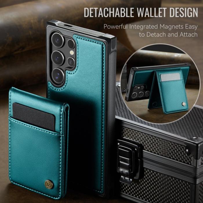 JEEHOOD - JEEHOOD Mobilskal för Samsung Galaxy S26 Ultra Magnetiskt Konstläder - Blå