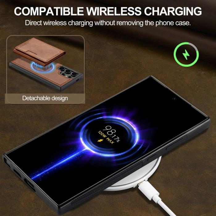 LC.imeeke - LC.IMEEKE Mobilskal för Samsung Galaxy S26 Ultra Magnetiskt Konstläder - Brun