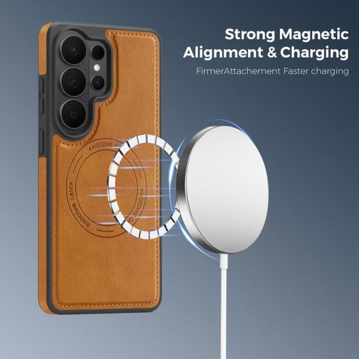 OEM - Mobilskal för Samsung Galaxy S26 Ultra Magnetiskt Konstläder - Brun