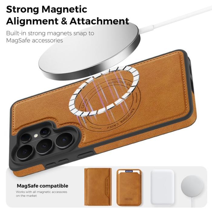 OEM - Mobilskal för Samsung Galaxy S26 Ultra Magnetiskt Konstläder - Brun