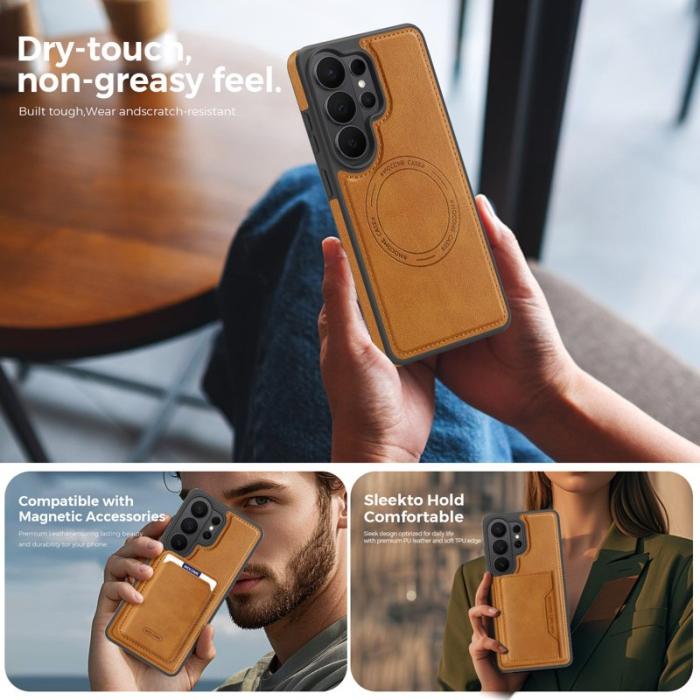 OEM - Mobilskal för Samsung Galaxy S26 Ultra Magnetiskt Konstläder - Brun