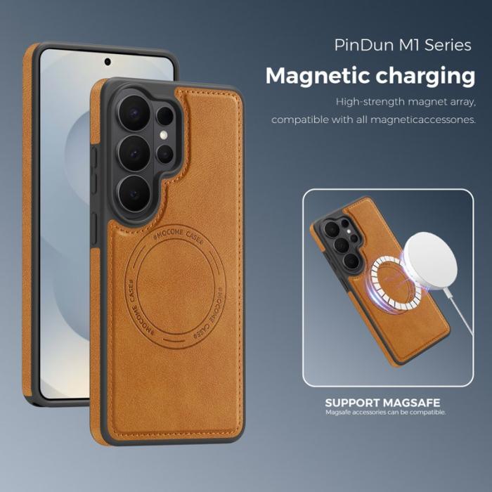 OEM - Mobilskal för Samsung Galaxy S26 Ultra Magnetiskt Konstläder - Brun