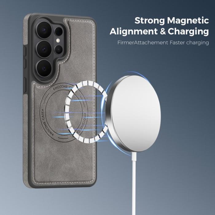 OEM - Mobilskal för Samsung Galaxy S26 Ultra Magnetiskt Konstläder - Grå