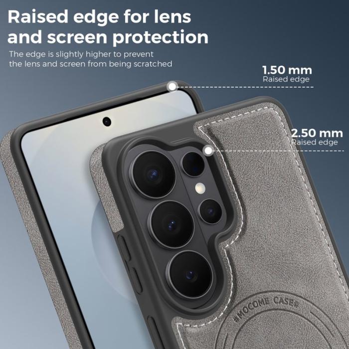 OEM - Mobilskal för Samsung Galaxy S26 Ultra Magnetiskt Konstläder - Grå