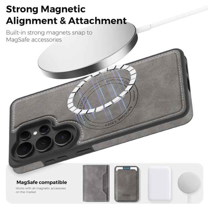 OEM - Mobilskal för Samsung Galaxy S26 Ultra Magnetiskt Konstläder - Grå