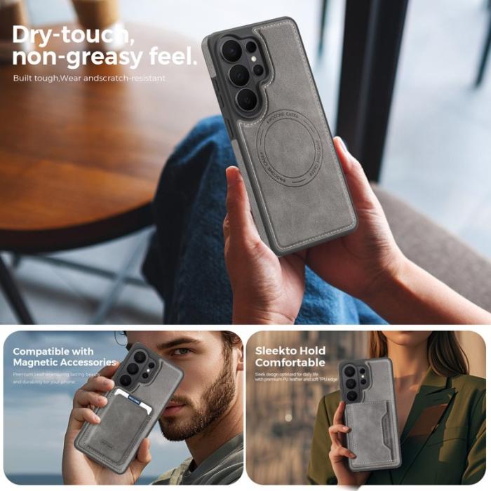 OEM - Mobilskal för Samsung Galaxy S26 Ultra Magnetiskt Konstläder - Grå
