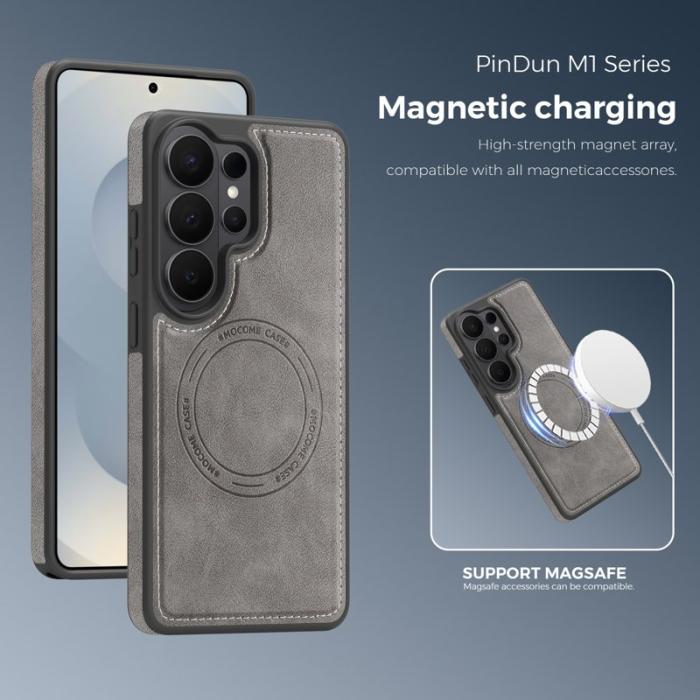 OEM - Mobilskal för Samsung Galaxy S26 Ultra Magnetiskt Konstläder - Grå