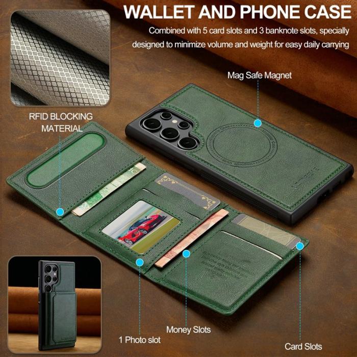 LC.imeeke - LC.IMEEKE Mobilskal för Samsung Galaxy S26 Ultra Magnetiskt Konstläder - Grön