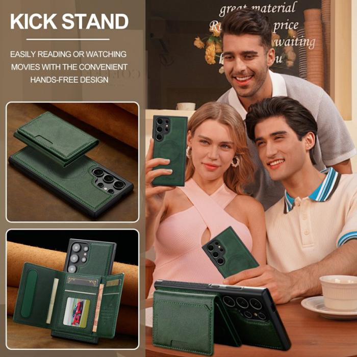 LC.imeeke - LC.IMEEKE Mobilskal för Samsung Galaxy S26 Ultra Magnetiskt Konstläder - Grön