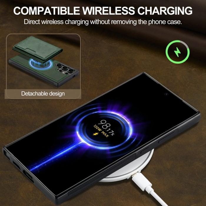 LC.imeeke - LC.IMEEKE Mobilskal för Samsung Galaxy S26 Ultra Magnetiskt Konstläder - Grön