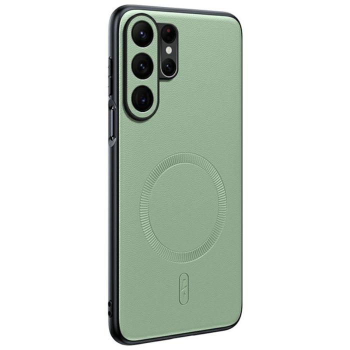 OEM - Mobilskal för Samsung Galaxy S26 Ultra Magnetiskt Konstläder - Grön
