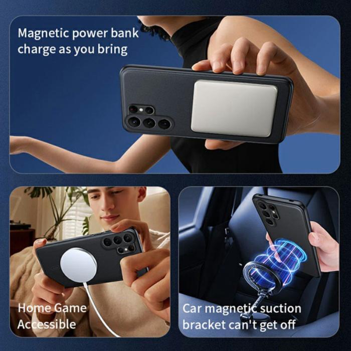 OEM - Mobilskal för Samsung Galaxy S26 Ultra Magnetiskt Konstläder - Grön