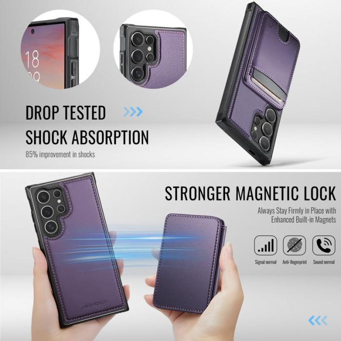 JEEHOOD - JEEHOOD Mobilskal för Samsung Galaxy S26 Ultra Magnetiskt Konstläder - Lila