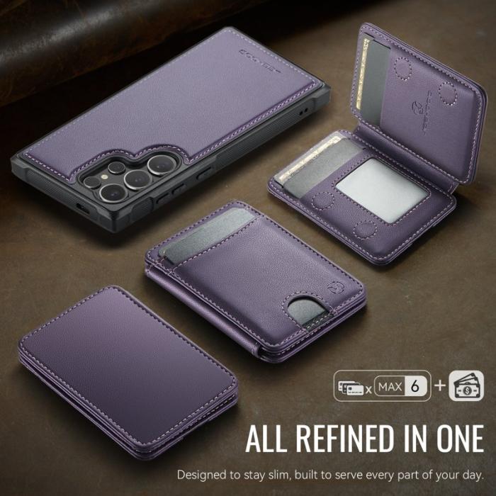 JEEHOOD - JEEHOOD Mobilskal för Samsung Galaxy S26 Ultra Magnetiskt Konstläder - Lila