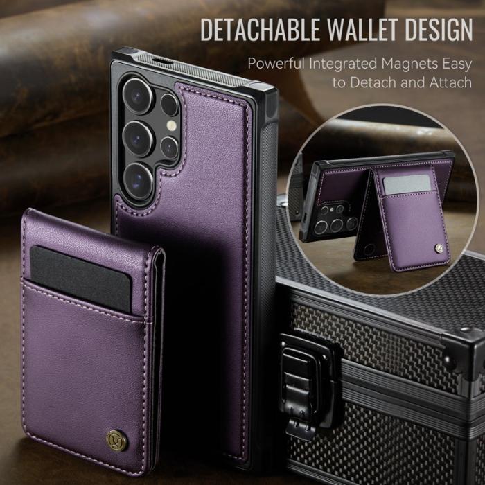 JEEHOOD - JEEHOOD Mobilskal för Samsung Galaxy S26 Ultra Magnetiskt Konstläder - Lila