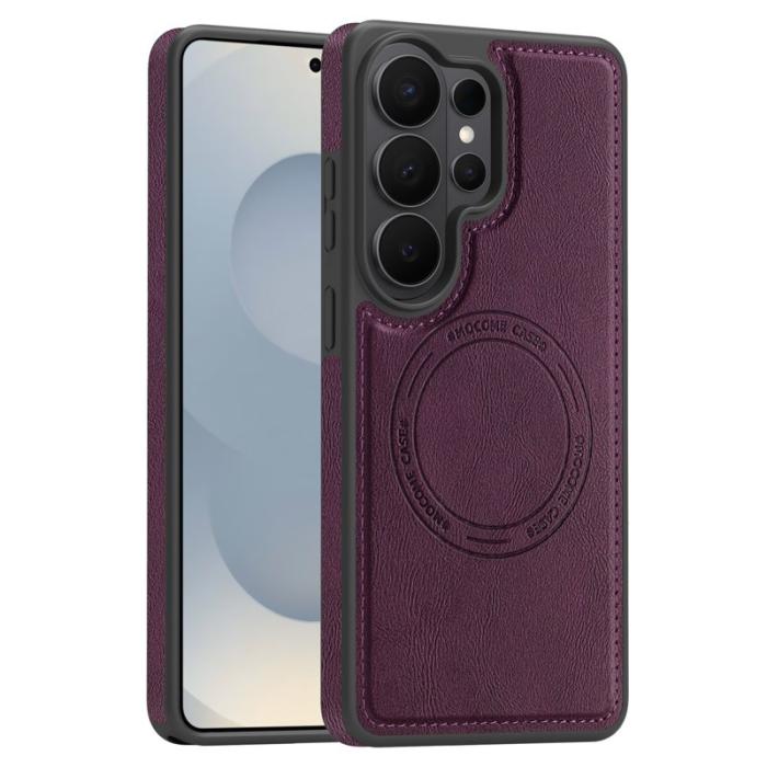 OEM - Mobilskal för Samsung Galaxy S26 Ultra Magnetiskt Konstläder - Mörklila