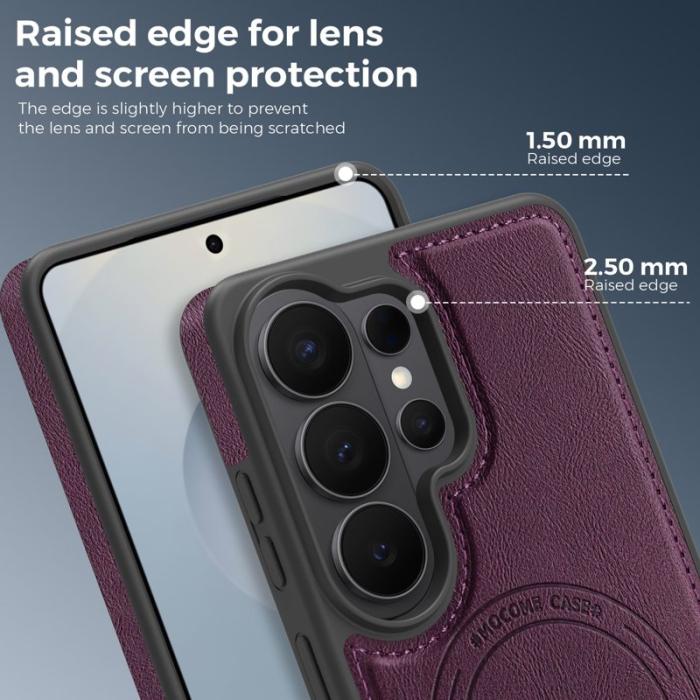 OEM - Mobilskal för Samsung Galaxy S26 Ultra Magnetiskt Konstläder - Mörklila