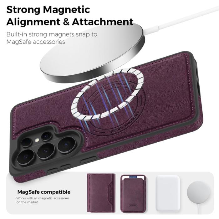 OEM - Mobilskal för Samsung Galaxy S26 Ultra Magnetiskt Konstläder - Mörklila