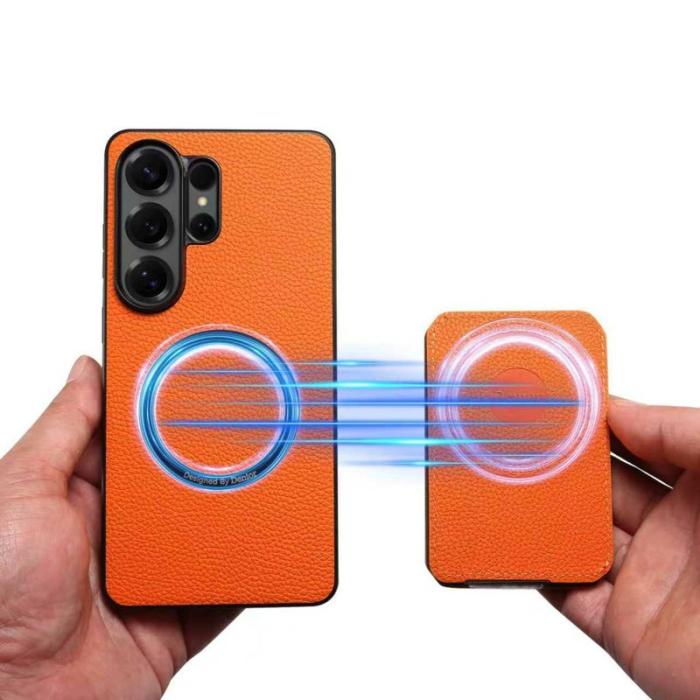 DENIOR - DENIOR Mobilskal för Samsung Galaxy S26 Ultra Magnetiskt Konstläder - Orange