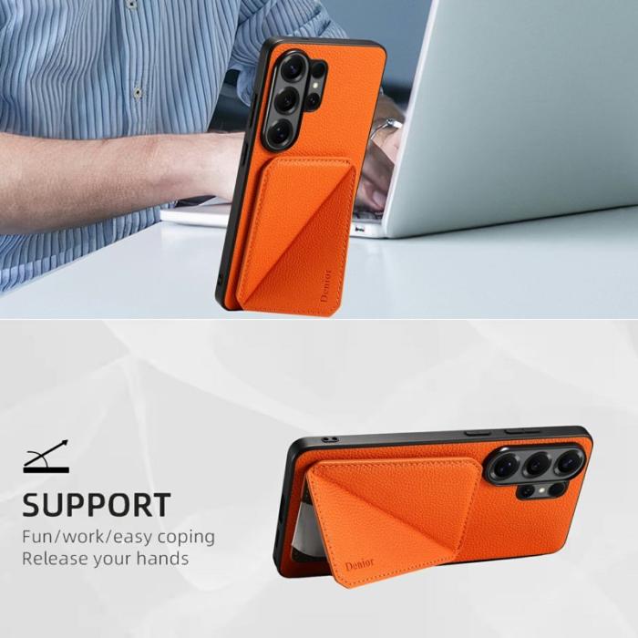 DENIOR - DENIOR Mobilskal för Samsung Galaxy S26 Ultra Magnetiskt Konstläder - Orange