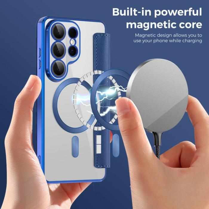 OEM - Mobilskal för Samsung Galaxy S26 Ultra Magnetiskt Konstläder - Safir