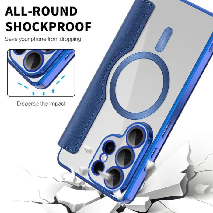 OEM - Mobilskal för Samsung Galaxy S26 Ultra Magnetiskt Konstläder - Safir