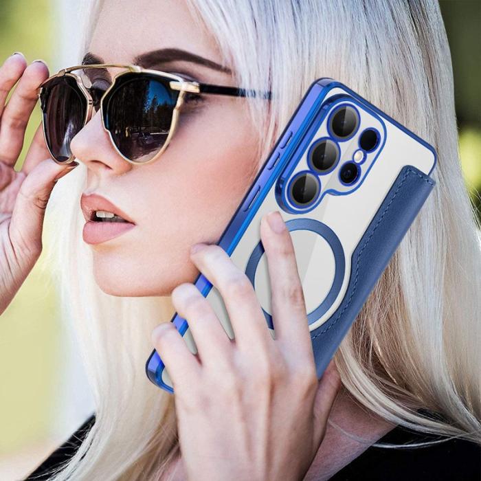 OEM - Mobilskal för Samsung Galaxy S26 Ultra Magnetiskt Konstläder - Safir