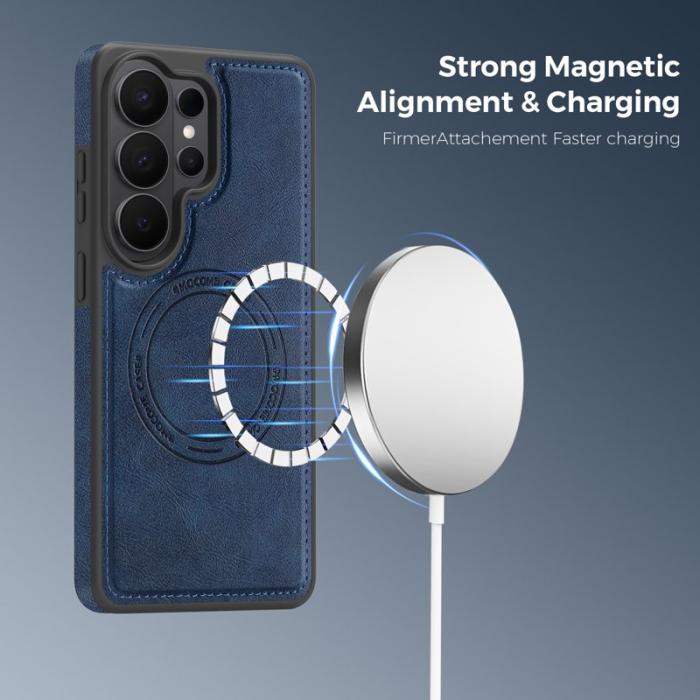 OEM - Mobilskal för Samsung Galaxy S26 Ultra Magnetiskt Konstläder - Safir