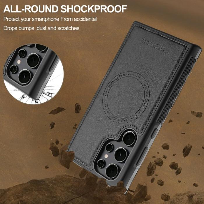 LC.imeeke - LC.IMEEKE Mobilskal för Samsung Galaxy S26 Ultra Magnetiskt Konstläder - Svart