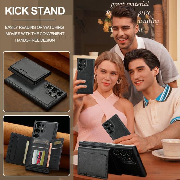 LC.imeeke - LC.IMEEKE Mobilskal för Samsung Galaxy S26 Ultra Magnetiskt Konstläder - Svart