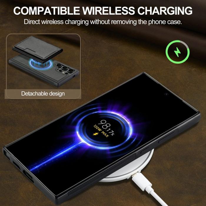 LC.imeeke - LC.IMEEKE Mobilskal för Samsung Galaxy S26 Ultra Magnetiskt Konstläder - Svart