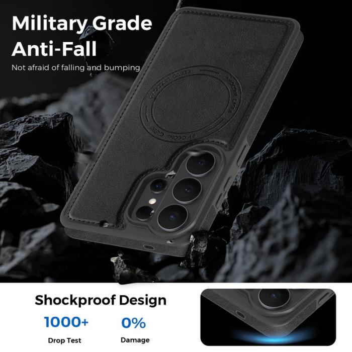 OEM - Mobilskal för Samsung Galaxy S26 Ultra Magnetiskt Konstläder - Svart