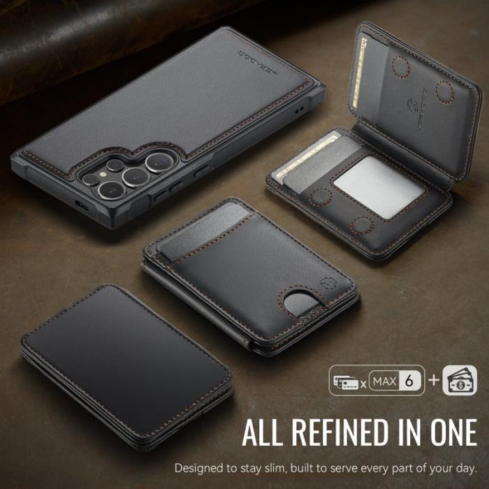 JEEHOOD - JEEHOOD Mobilskal för Samsung Galaxy S26 Ultra Magnetiskt Konstläder - Svart