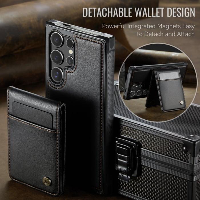 JEEHOOD - JEEHOOD Mobilskal för Samsung Galaxy S26 Ultra Magnetiskt Konstläder - Svart