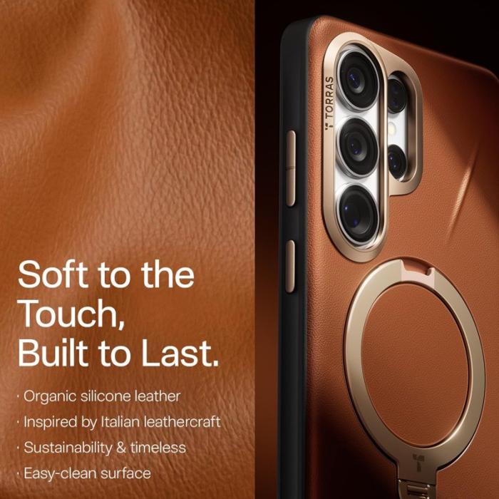 Torras - Torras Mobilskal för Samsung Galaxy S26 Ultra Magnetiskt Kickstand - Brun