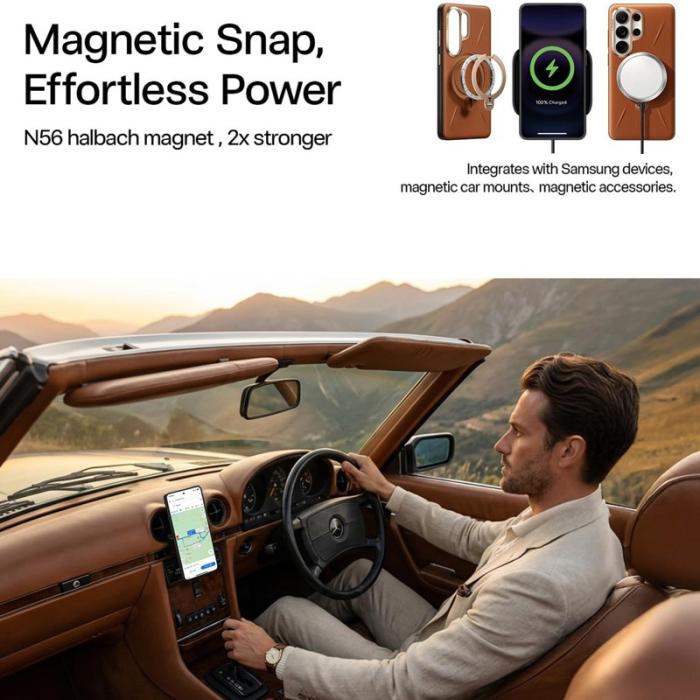 Torras - Torras Mobilskal för Samsung Galaxy S26 Ultra Magnetiskt Kickstand - Brun