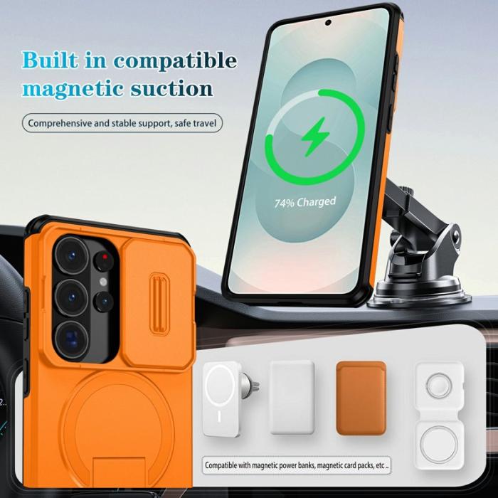 OEM - Mobilskal för Samsung Galaxy S26 Ultra Magnetiskt Kickstand - Orange