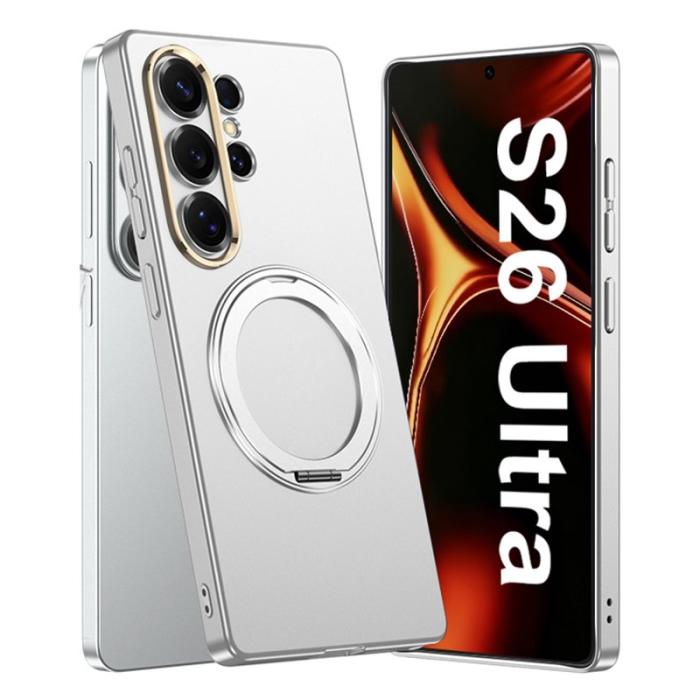 GKK - GKK Mobilskal för Samsung Galaxy S26 Ultra Magnetiskt Kickstand PC - Silver