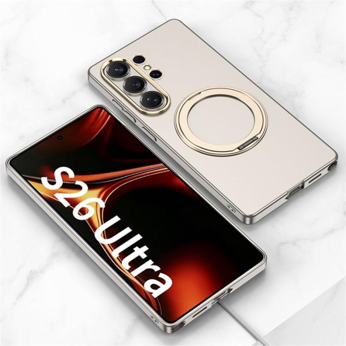GKK - GKK Mobilskal för Samsung Galaxy S26 Ultra Magnetiskt Kickstand PC - Silver