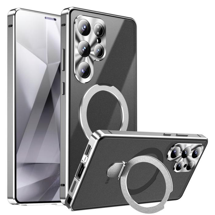 OEM - Mobilskal för Samsung Galaxy S26 Ultra Magnetiskt Kickstand PC - Silver