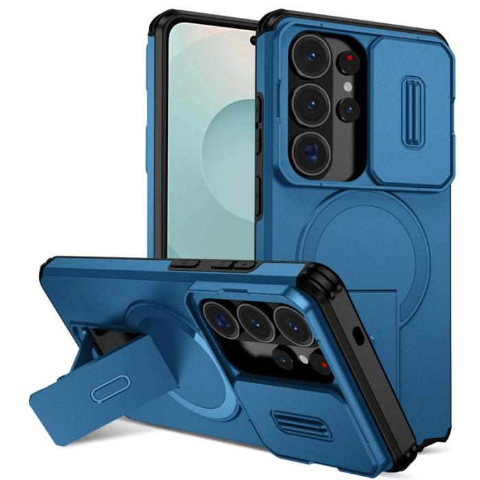 OEM - Mobilskal för Samsung Galaxy S26 Ultra Magnetiskt Kickstand PC + TPU - Blå