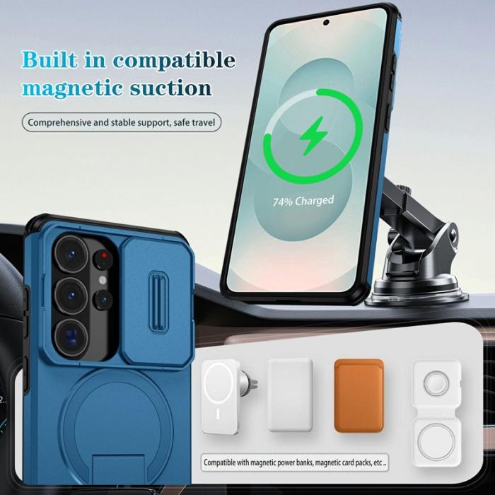 OEM - Mobilskal för Samsung Galaxy S26 Ultra Magnetiskt Kickstand PC + TPU - Blå