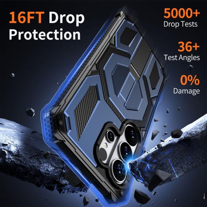 OEM - Mobilskal för Samsung Galaxy S26 Ultra Magnetiskt Kickstand PC + TPU - Blå