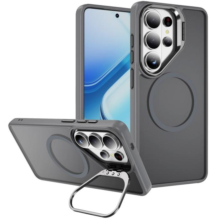 OEM - Mobilskal för Samsung Galaxy S26 Ultra Magnetiskt Kickstand PC + TPU - Grå