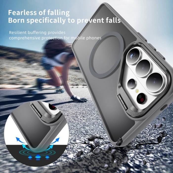 OEM - Mobilskal för Samsung Galaxy S26 Ultra Magnetiskt Kickstand PC + TPU - Grå