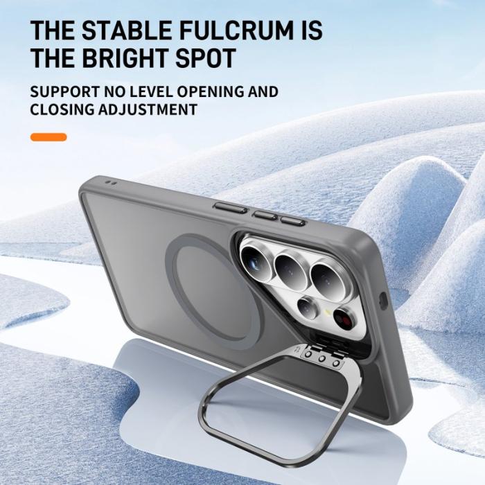 OEM - Mobilskal för Samsung Galaxy S26 Ultra Magnetiskt Kickstand PC + TPU - Grå