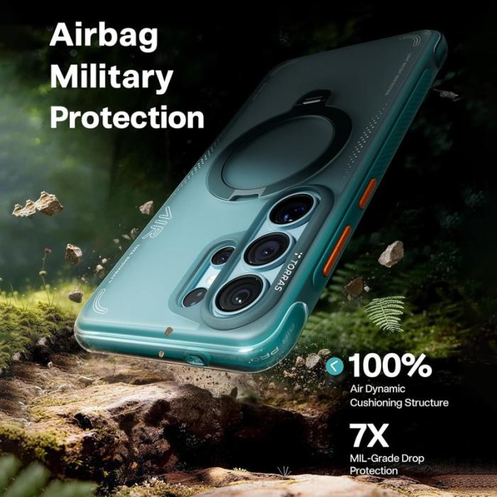 Torras - Torras Mobilskal för Samsung Galaxy S26 Ultra Magnetiskt Kickstand - Grön