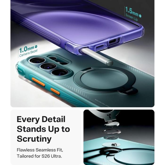Torras - Torras Mobilskal för Samsung Galaxy S26 Ultra Magnetiskt Kickstand - Grön