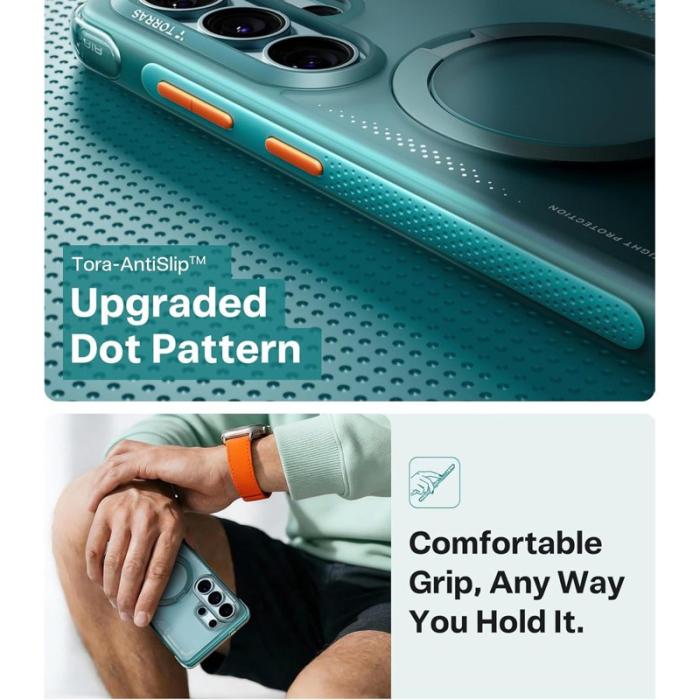 Torras - Torras Mobilskal för Samsung Galaxy S26 Ultra Magnetiskt Kickstand - Grön